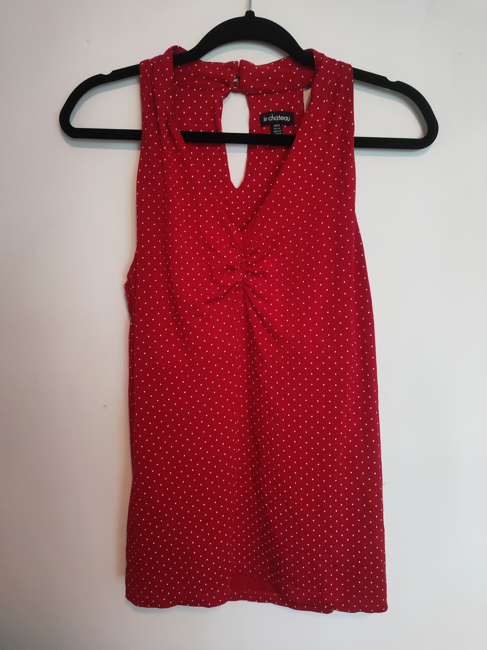 Red Polka Dot Sleeveless Halter Top